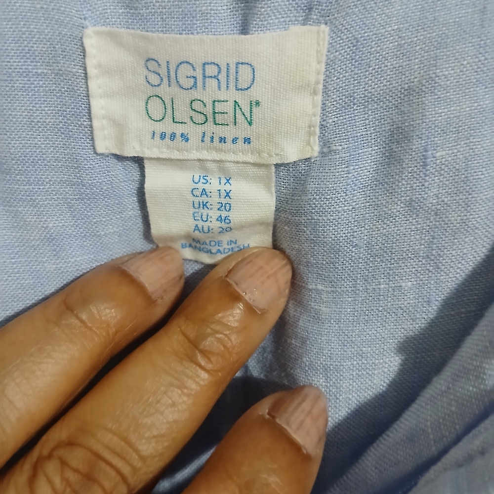 Women's Linen Button-Up Tops - Pink, Blue, and Coral Rolled Up Sleeves - Picture 4 of 14